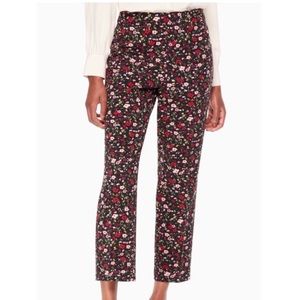 Kate Spade Boho Floral Cigarette Pants Sz 4